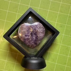 Purple Heart-Shaped Crystal Display